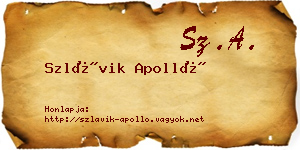 Szlávik Apolló névjegykártya